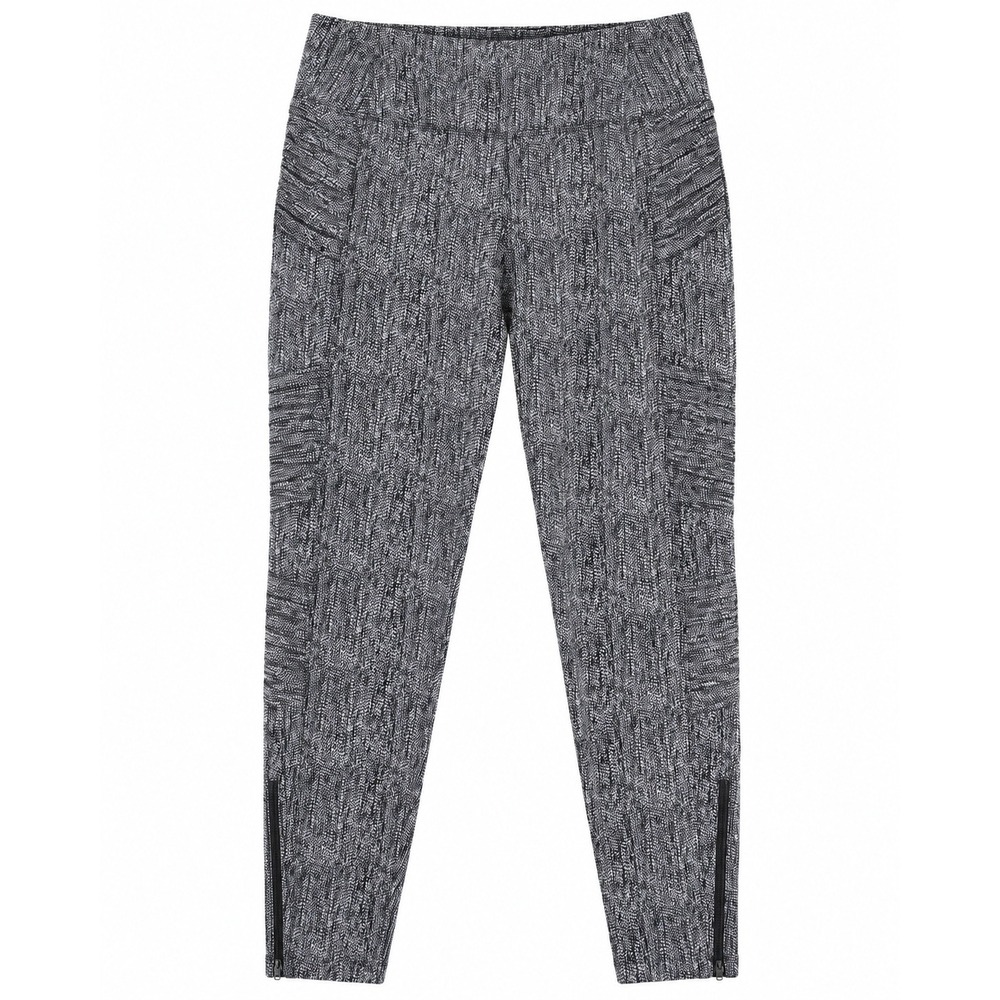 Athleta Urbanite Textured Moto Ankle Pants Black White Space Dye Size M